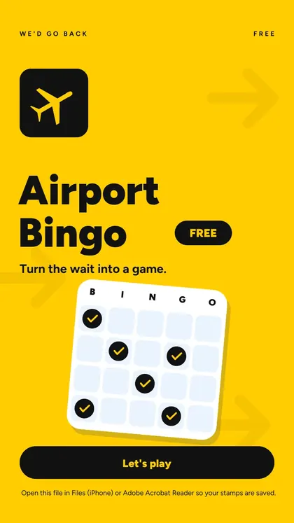 Airport Bingo: the real cover of the free game