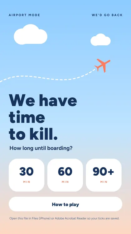 Airport Mode: cover screen of the game