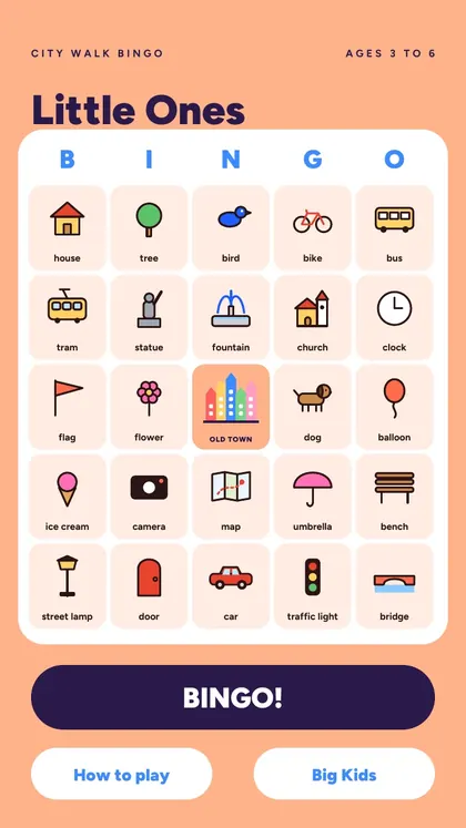 City Walk Bingo: real screen 2 from the PDF