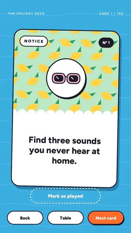 The Holiday Deck: real screen 2 from the PDF