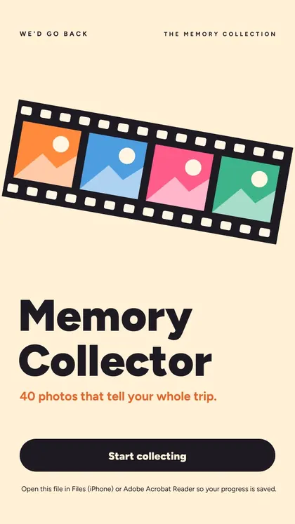 Memory Collector: cover screen of the game on a phone