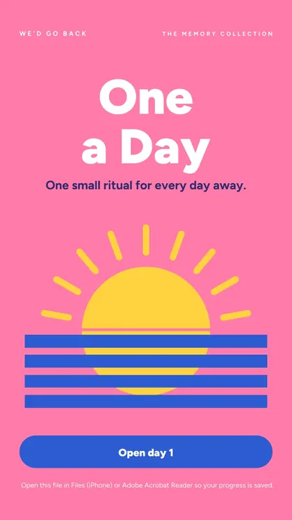 One a Day: cover screen of the game on a phone